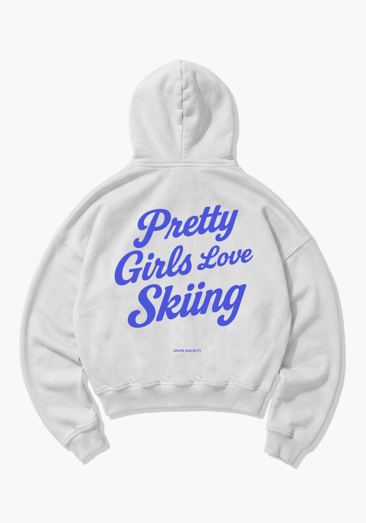Pretty Skiing Oversized Hoodie - White Back (Designed)