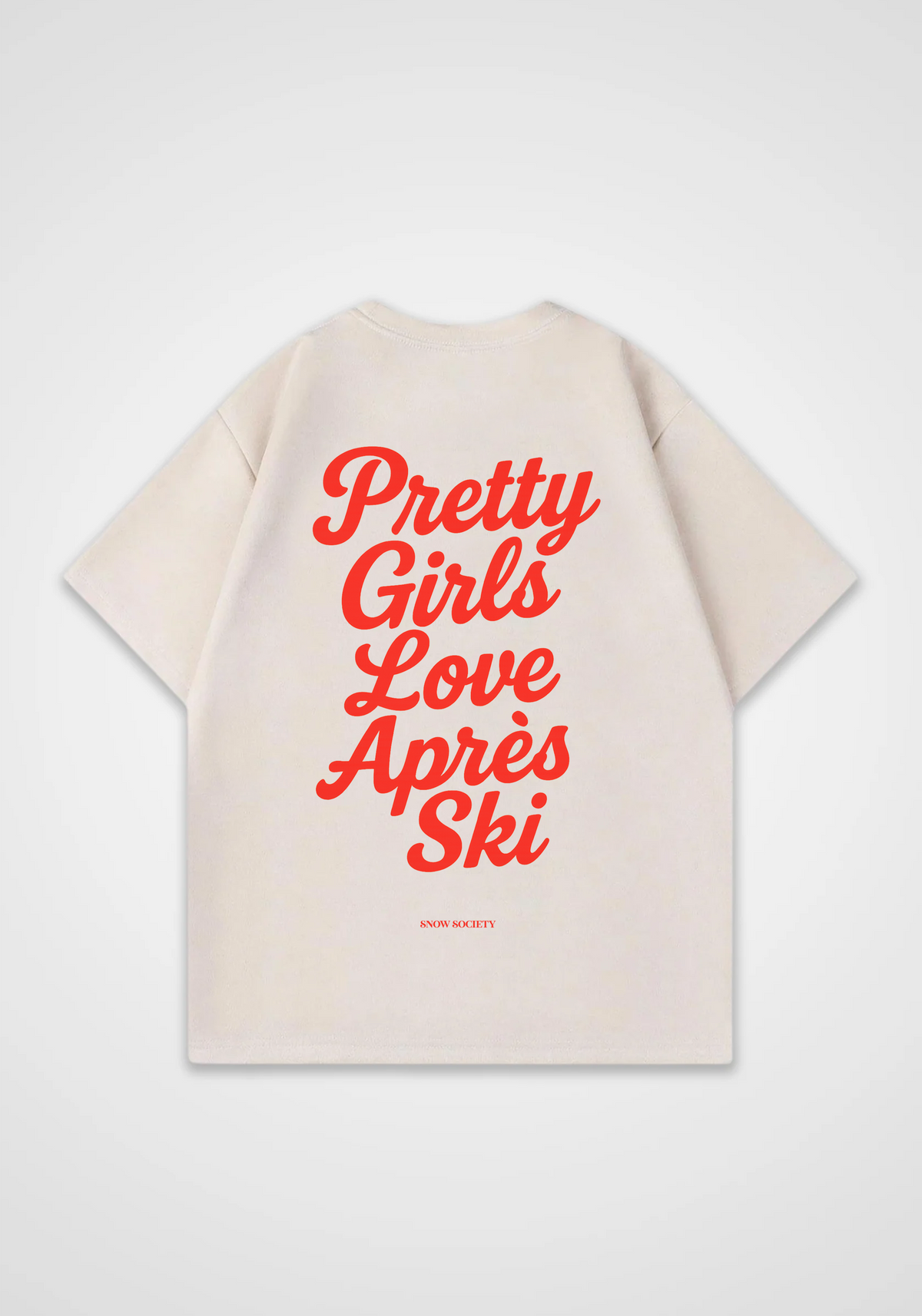 Pretty Apres Ski Oversized Shirt - Beige Back (Designed)