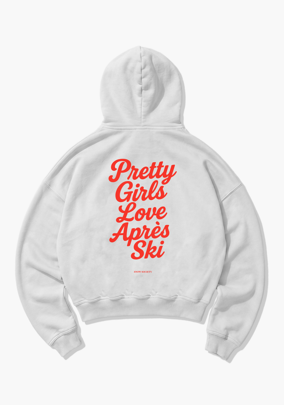 Pretty Apres Ski Oversized Hoodie - White Back (Designed)
