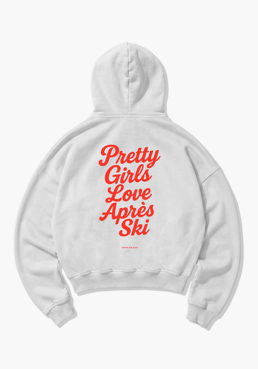 Pretty Apres Ski Oversized Hoodie - White Back (Designed)