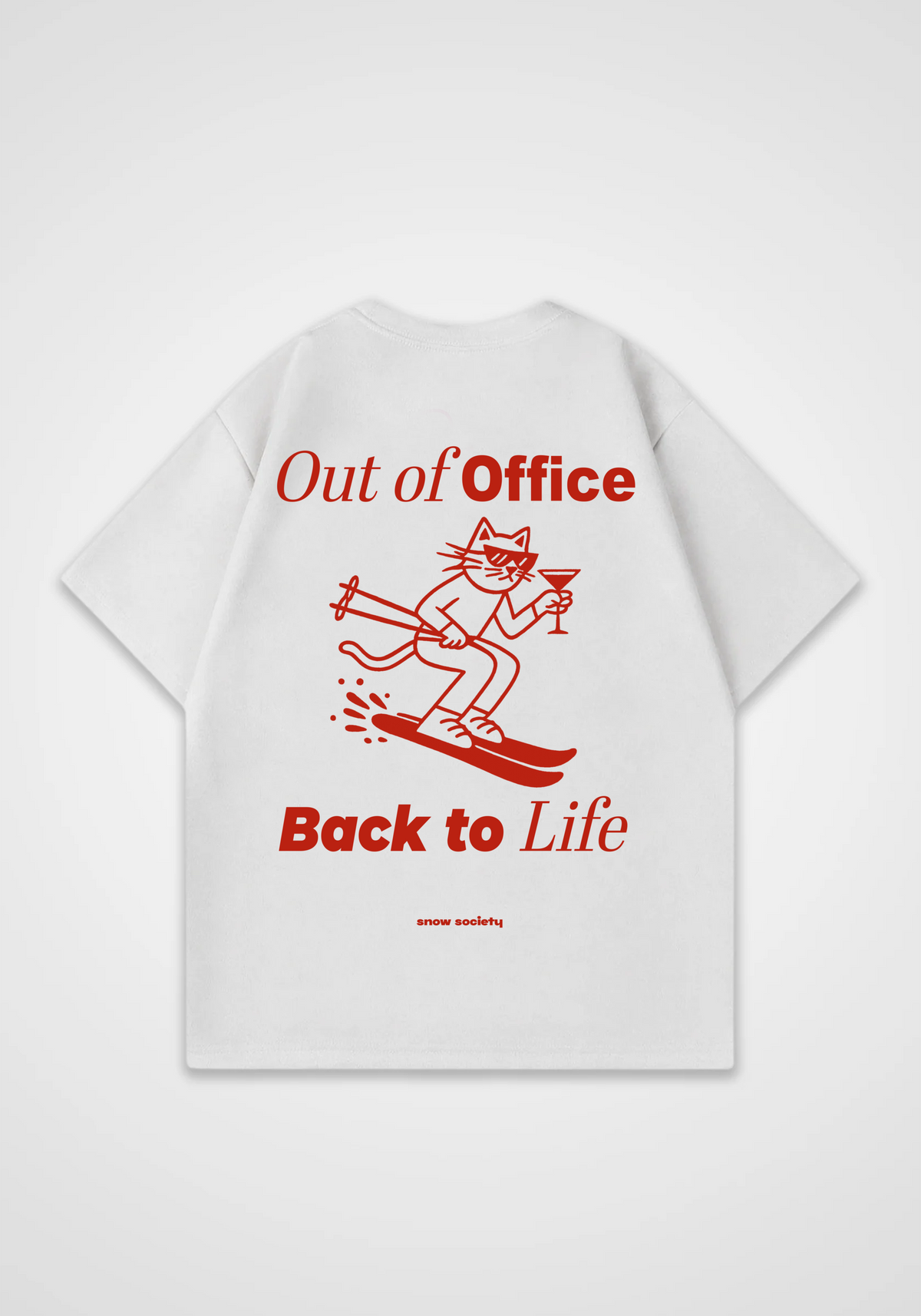 Out of Office Oversized Shirt - White Back (Designed)