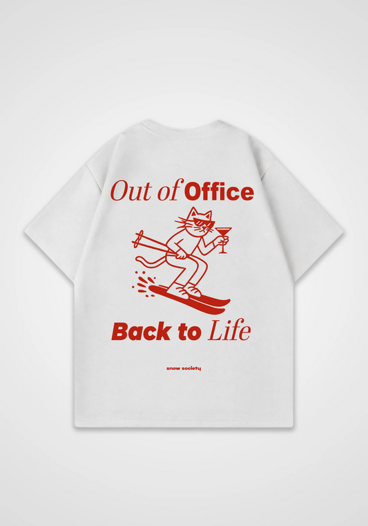 Out of Office Oversized Shirt - White Back (Designed)