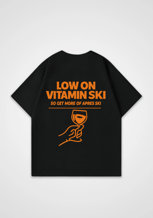 Low on Vitamin Oversized Shirt - Black Back (Designed)
