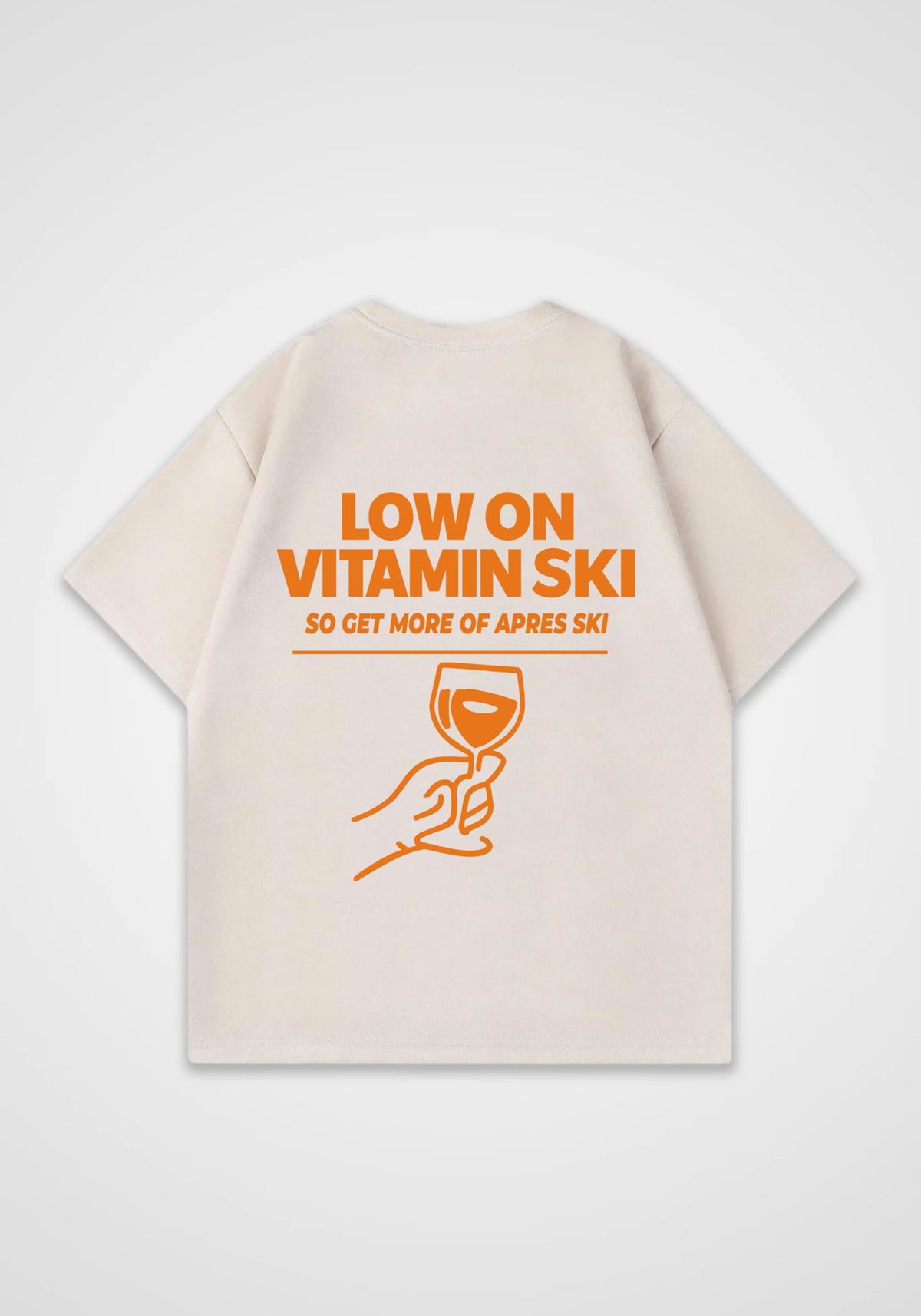 Low on Vitamin Oversized Shirt - Beige Back (Designed)