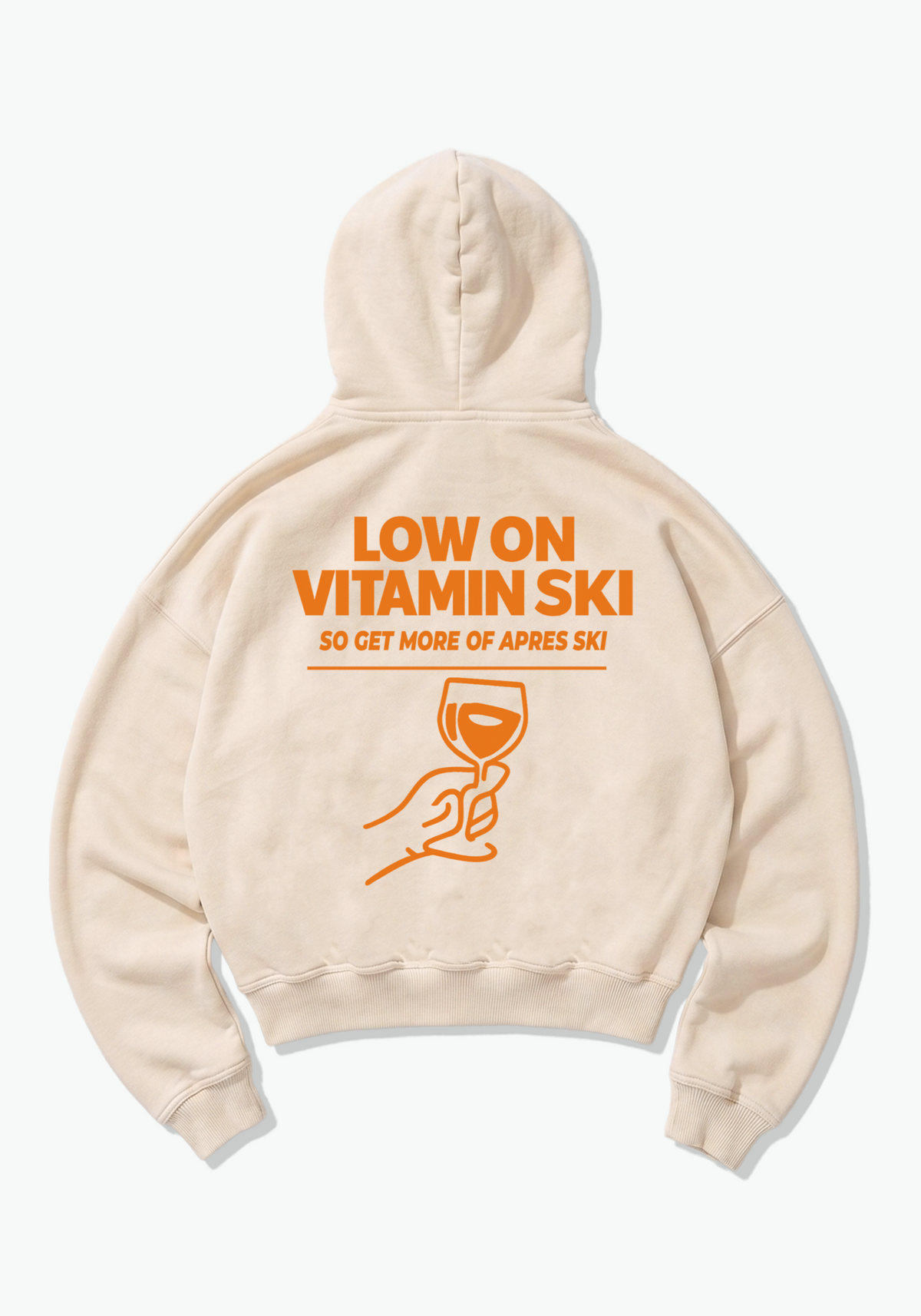 Low on Vitamin Oversized Hoodie - Beige Back (Designed)