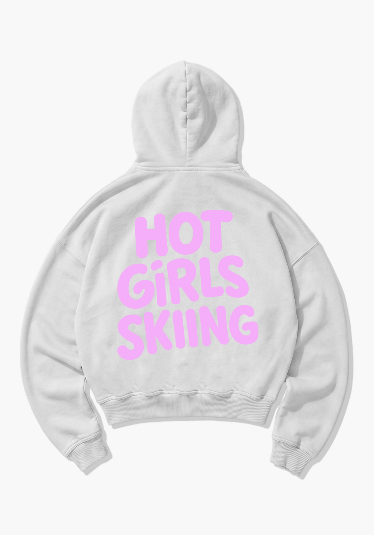 Hot Skiing Oversized Hoodie - White Back (Designed)