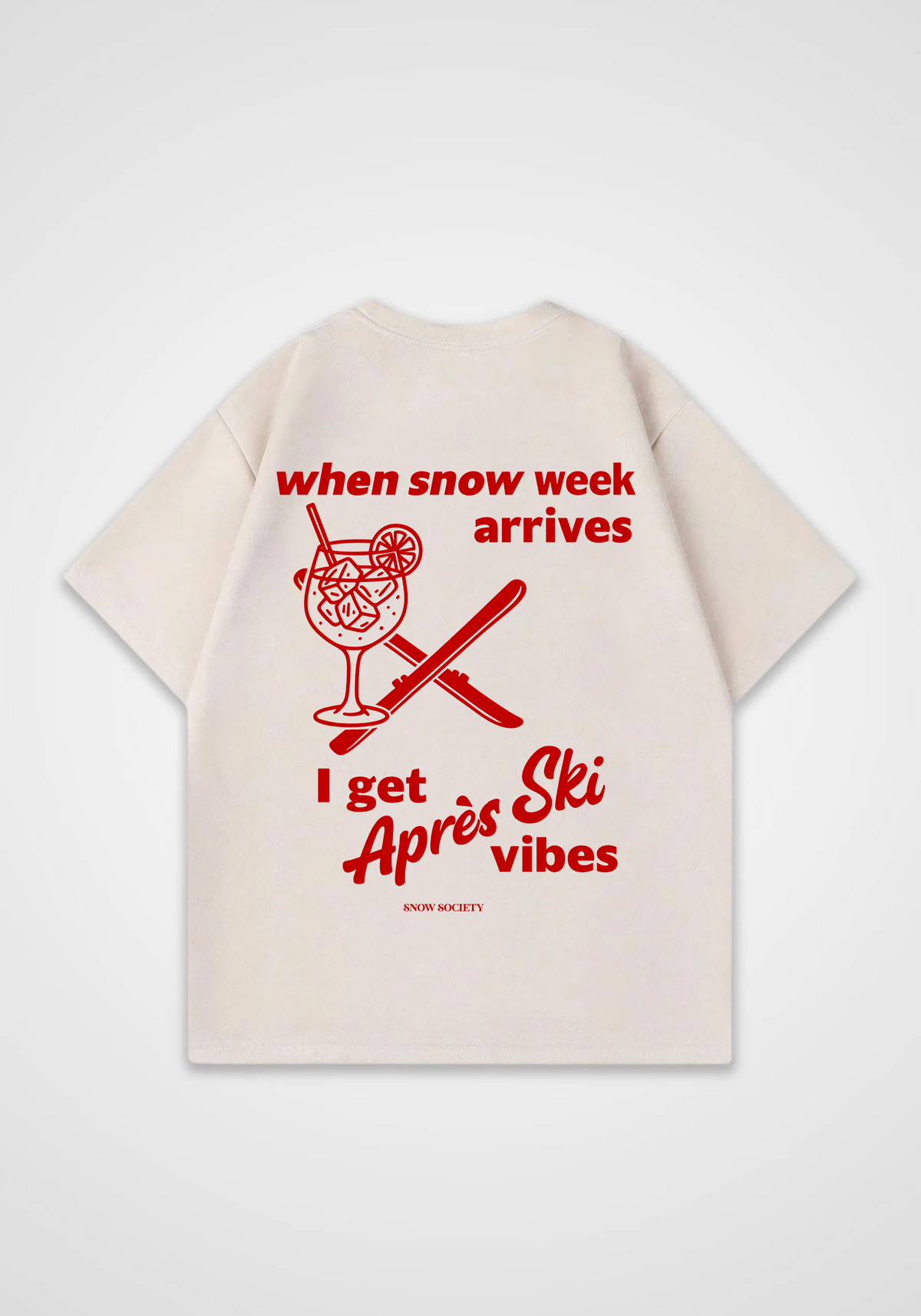 Apres Ski Vibes Oversized Shirt - Beige Back (Designed)