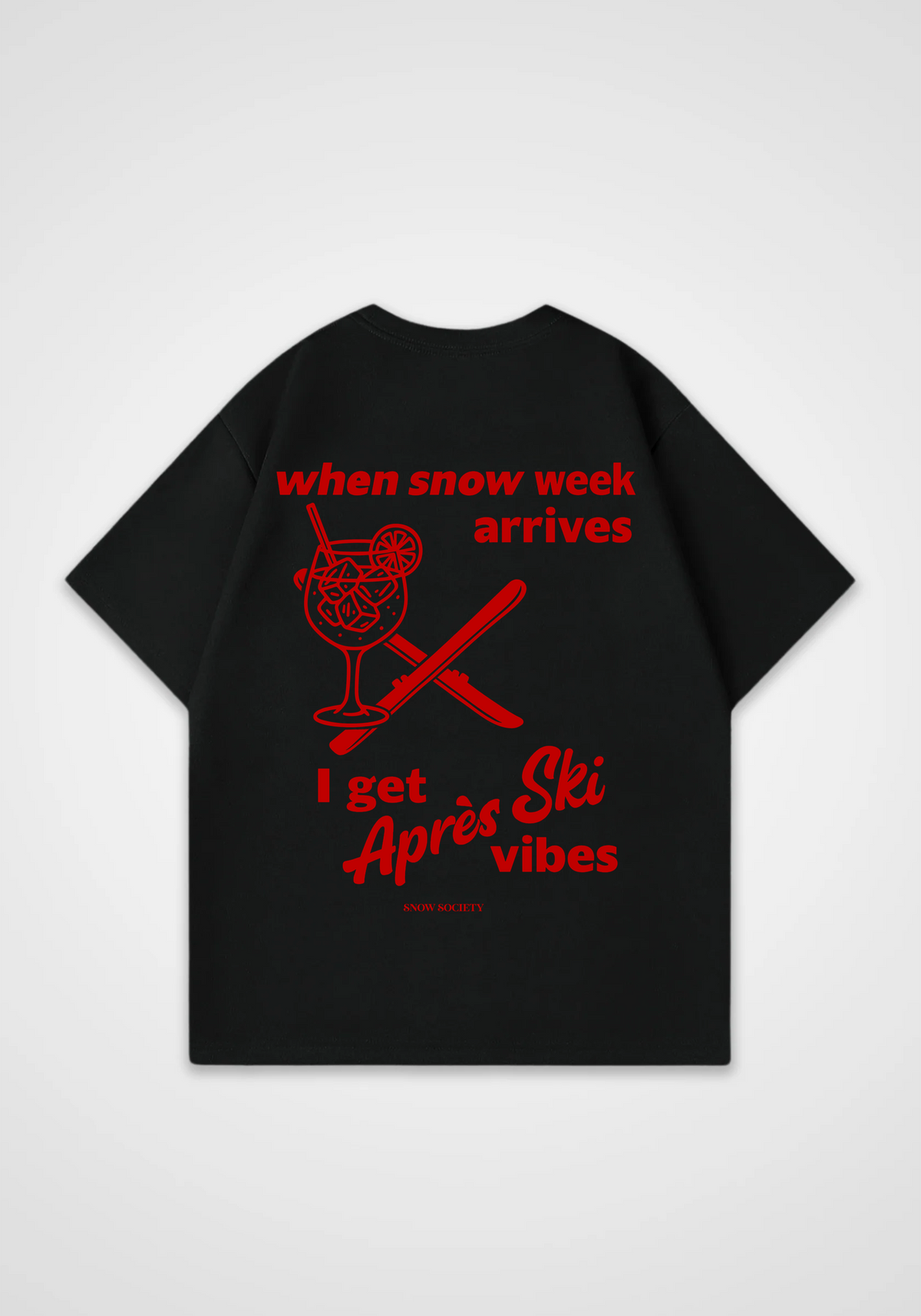 Apres Ski Vibes Oversized Shirt - Black Back (Designed)