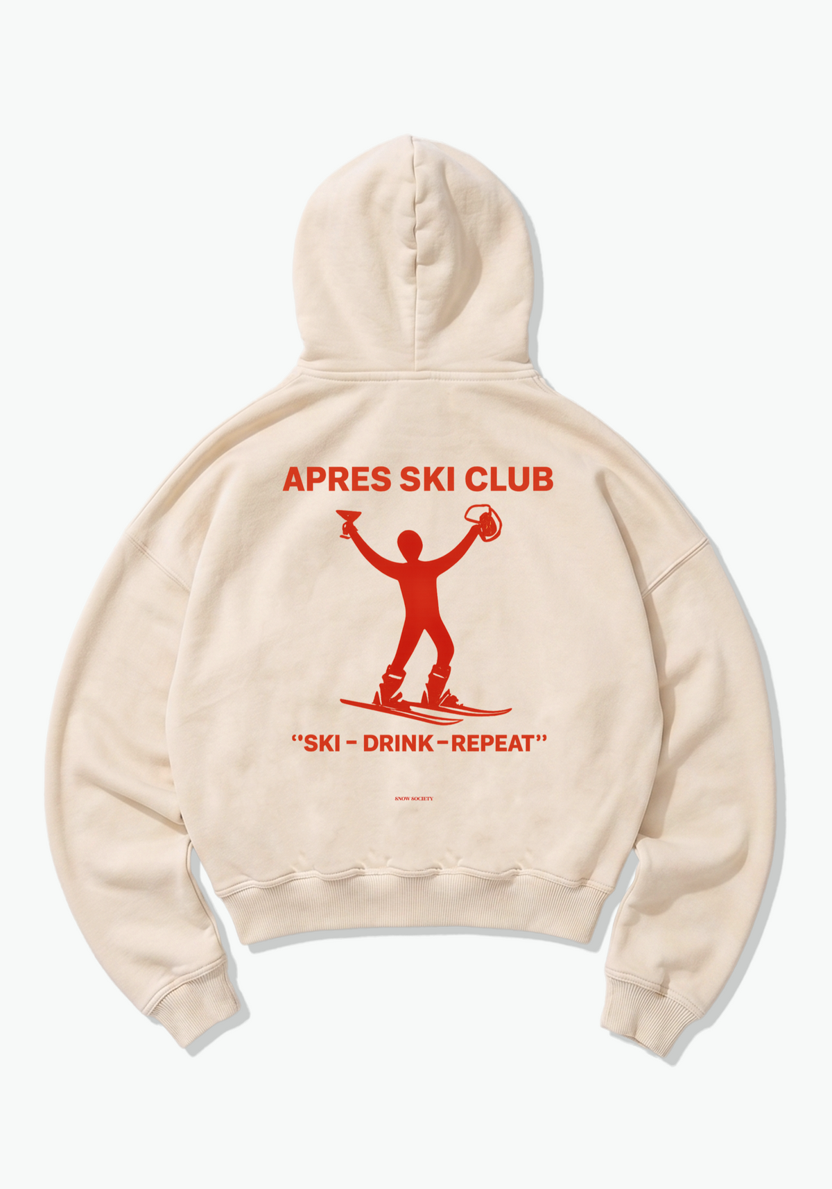 Apres Ski Club Oversized Hoodie - Beige Back (Designed)
