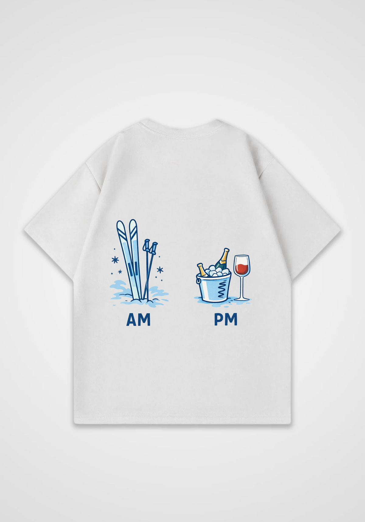 AM PM Oversized Shirt - White Back (Designed)