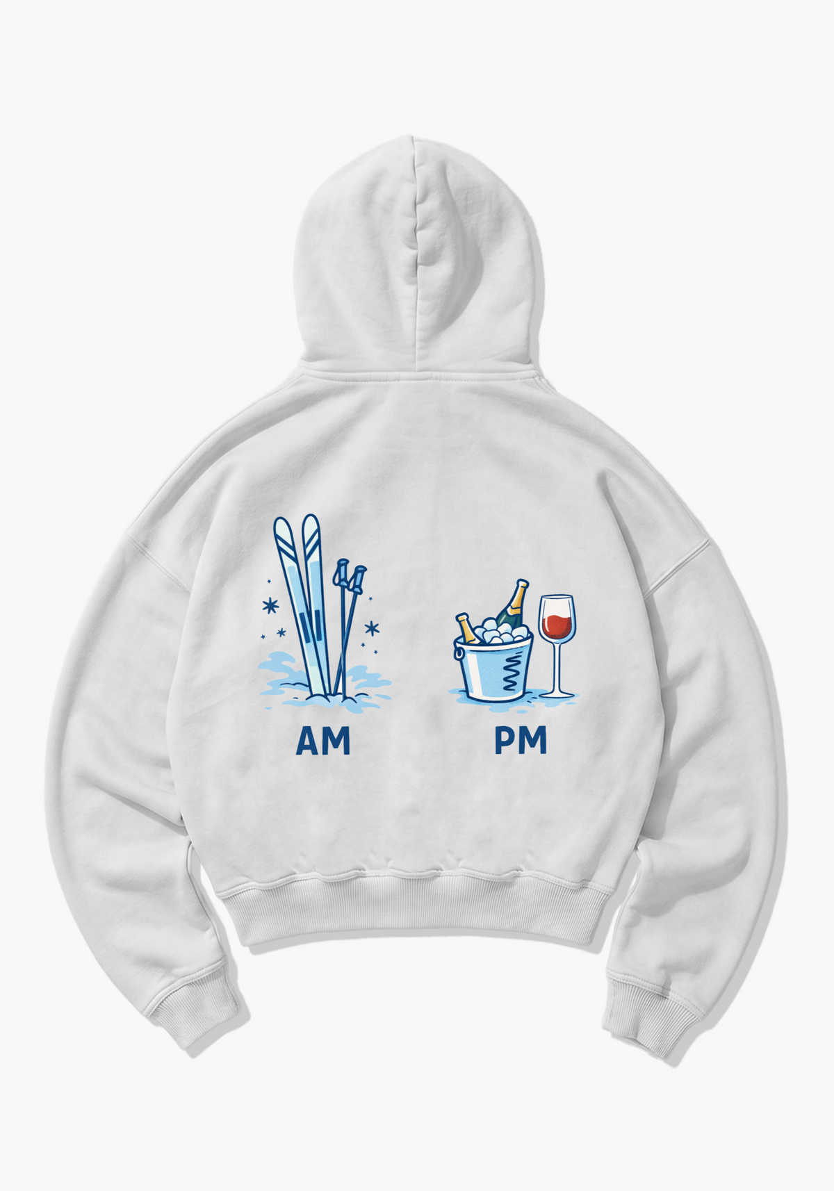 AM PM Oversized Hoodie - White Back (Designed)
