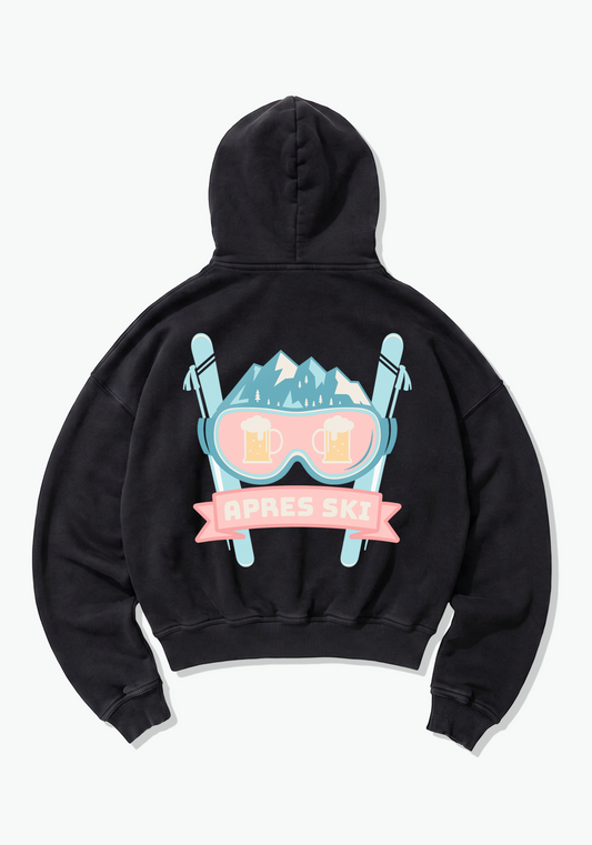 Apres Ski Oversized Hoodie - Black Back (Designed)
