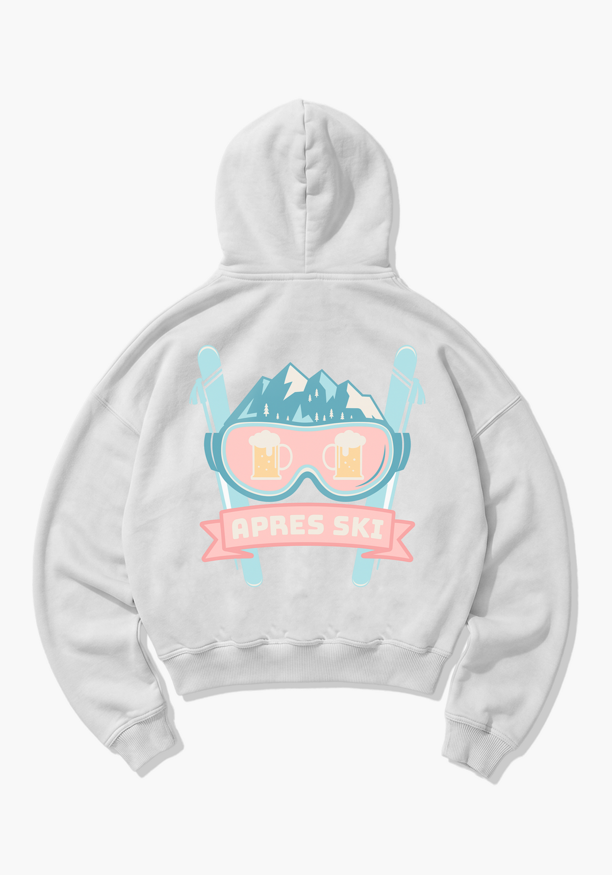 Apres Ski Oversized Hoodie - White Back (Designed)