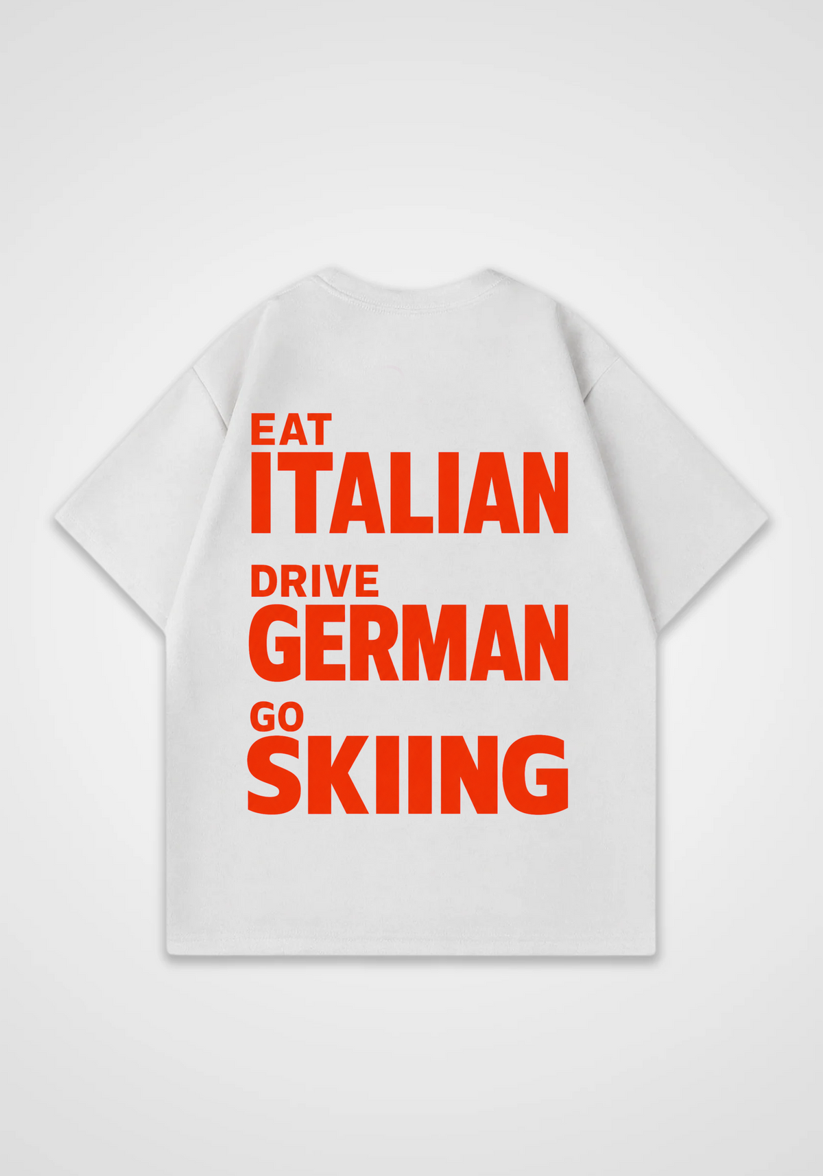 Go Skiing Oversized Shirt - White Back (Designed)