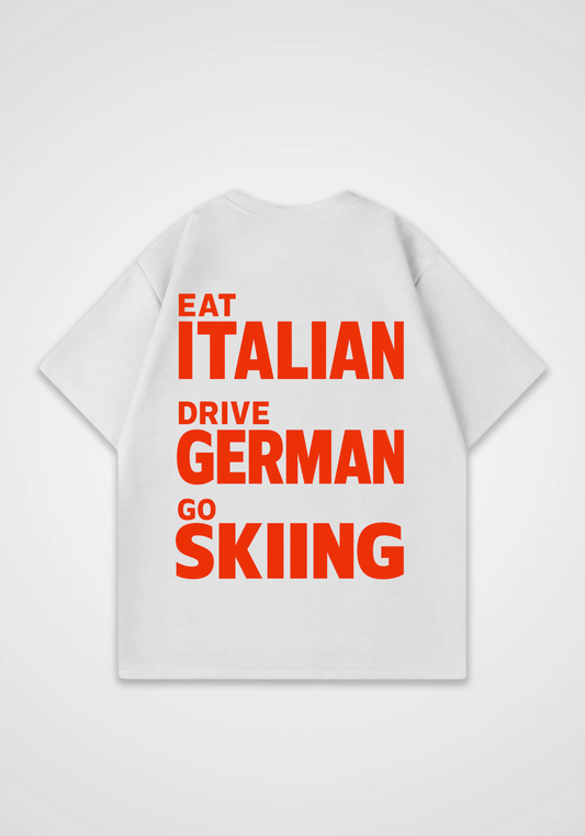 Go Skiing Oversized Shirt - White Back (Designed)