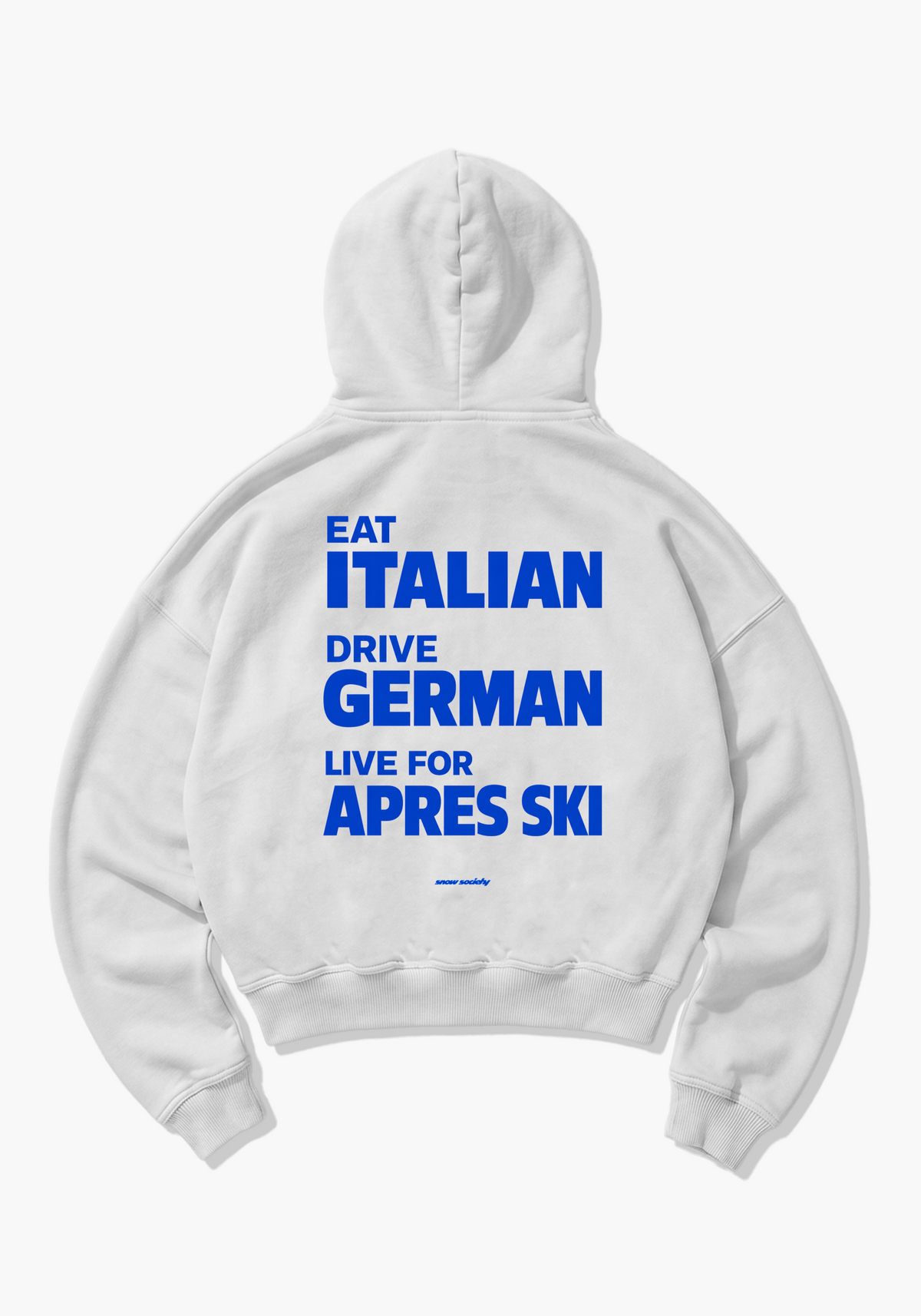 Visit Apres Ski Oversized Hoodie - White Back (Designed)