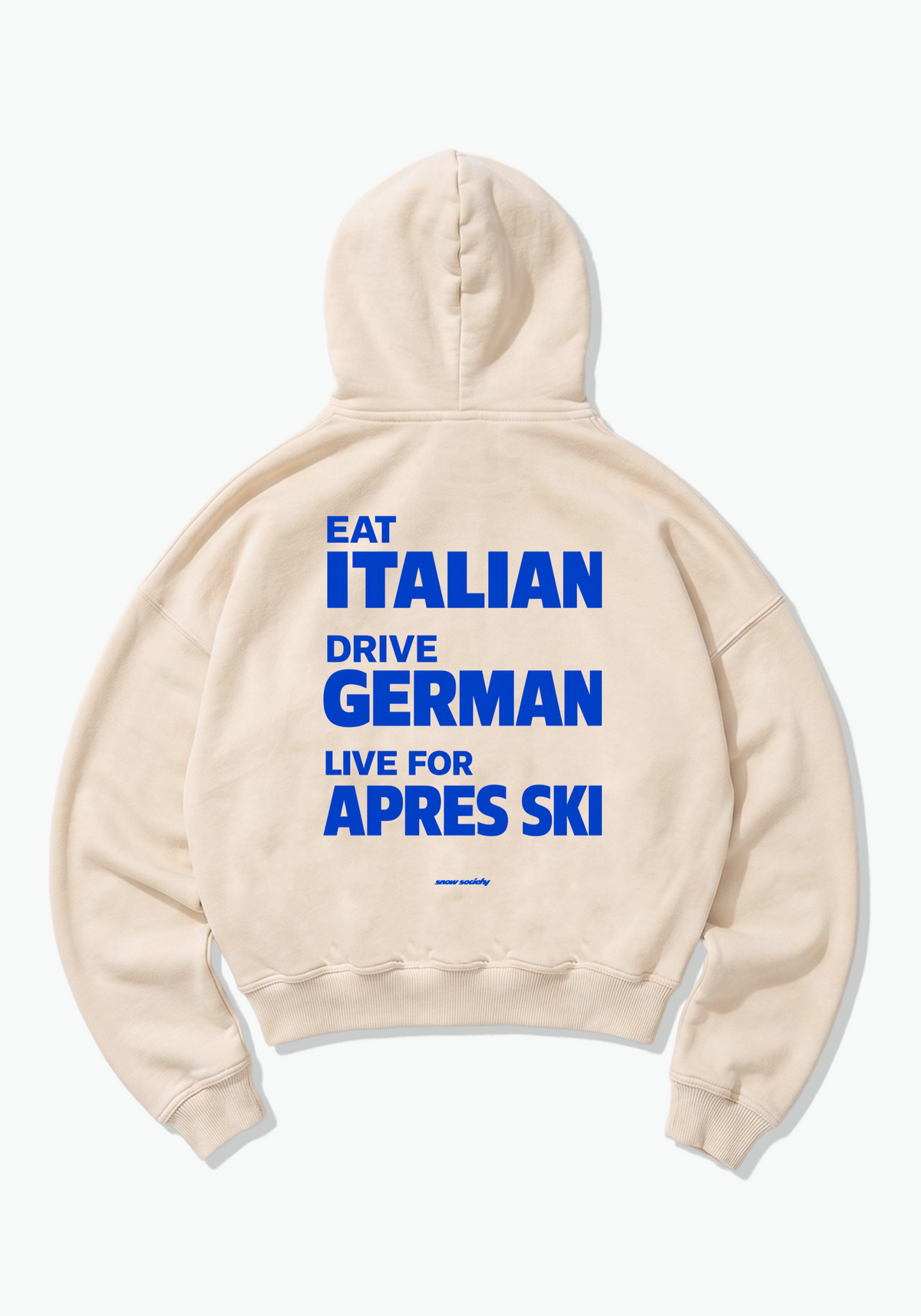 Visit Apres Ski Oversized Hoodie - Beige Back (Designed)
