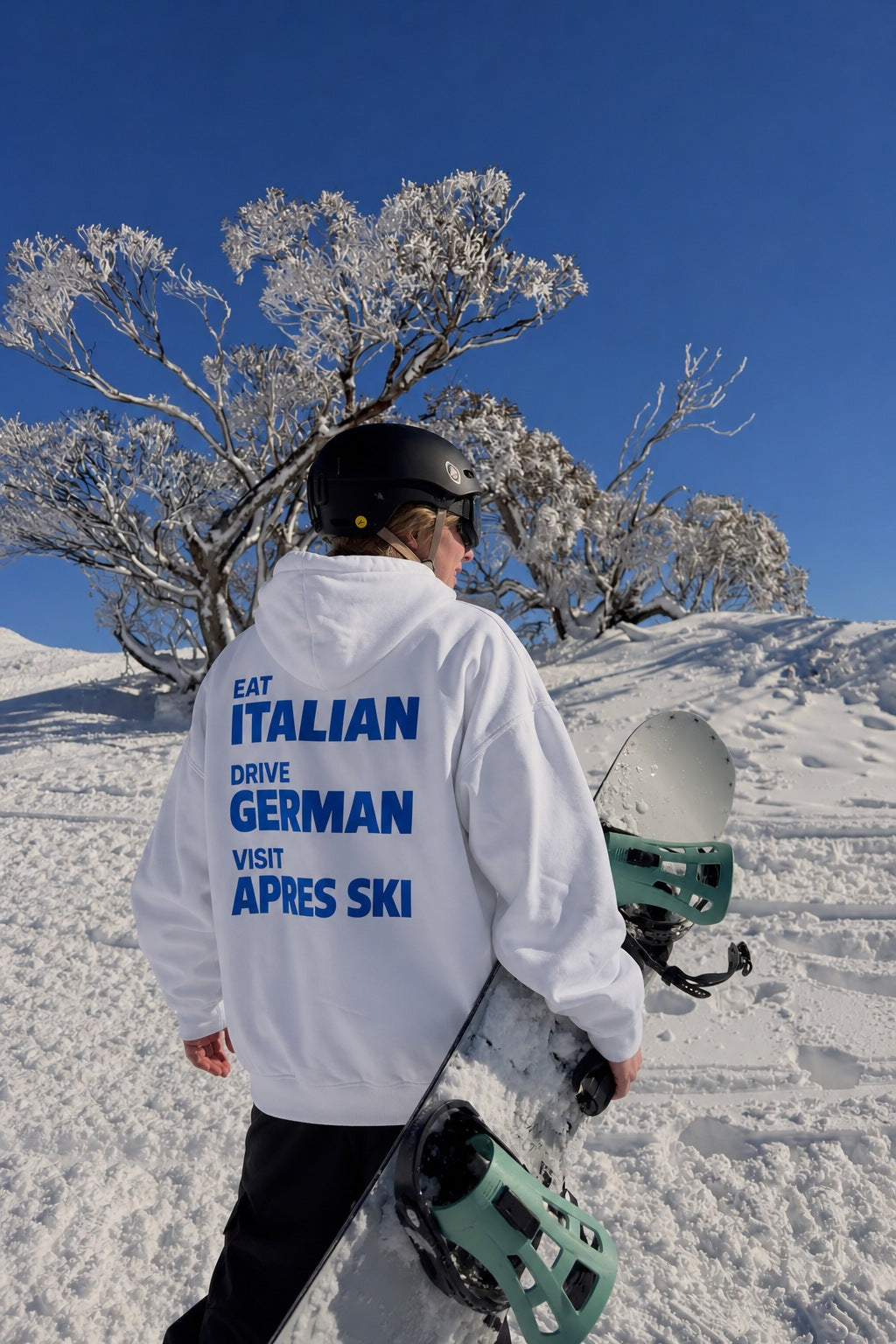 snow visit apres ski hoodie